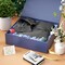Gentleman Blue Magnetic Gift Box with Lid – 11.5 x 7.8 x 3 Inch Luxury Gift Box with Ribbon & Card for Clothing, Accessories & Special Occasions (Blue)
